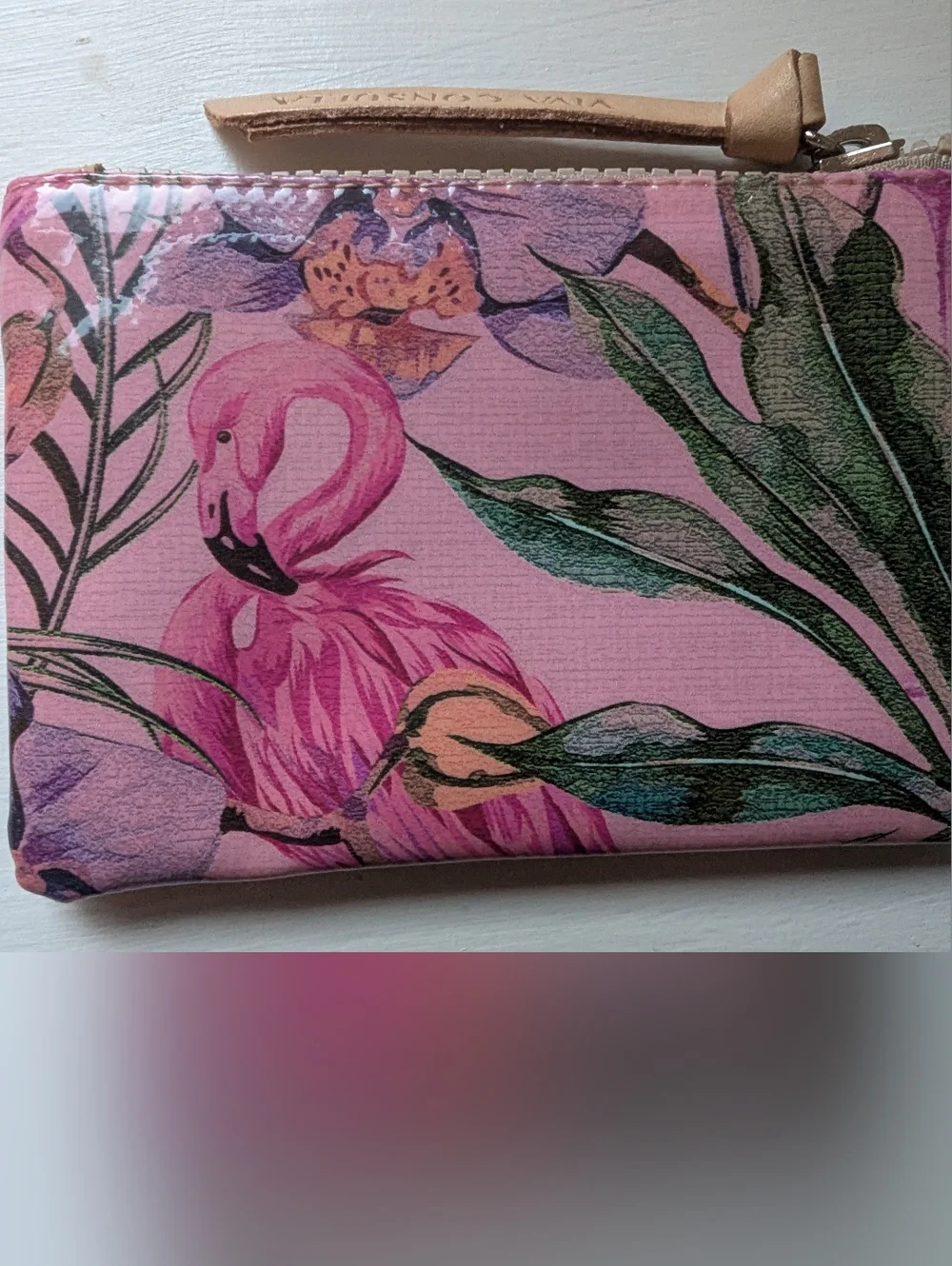 Consuela Pink Flamingo Tropical Wristlet Wallet - Picture 3 of 7